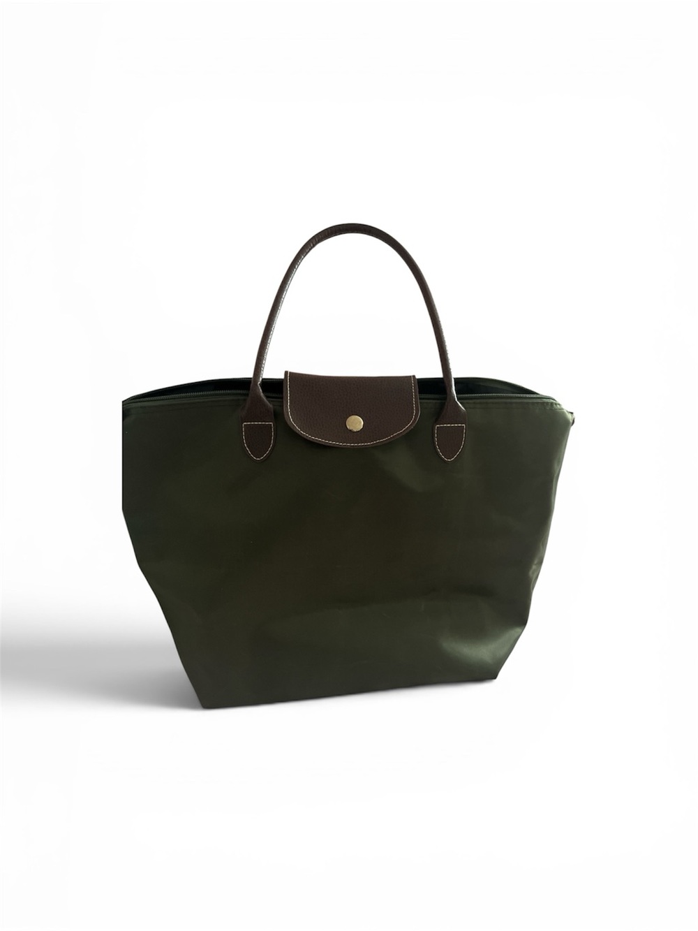 Military green wipeable packable tote foldable bag